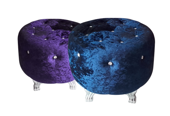 Poufs velour style baroque